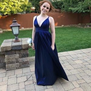 long blue homecoming/prom dress (has pockets!!)